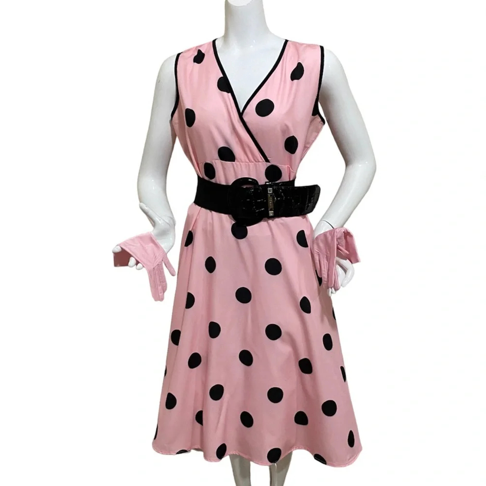 50’s House Wife Polka dot dress Halloween costume size L - Picture 5 of 8